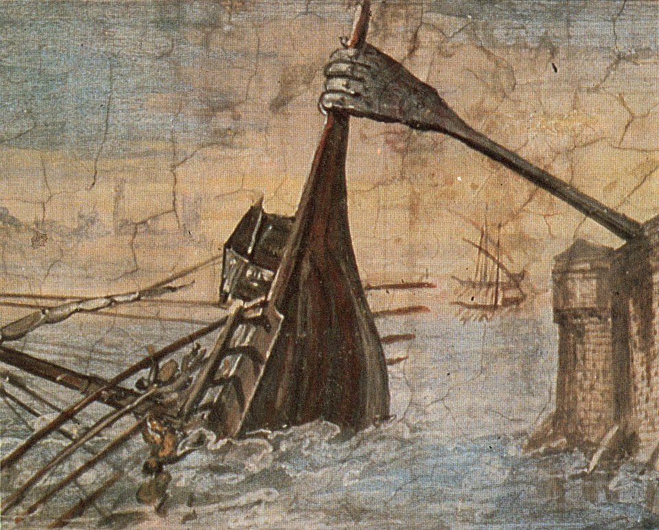 "זרוע ארכימדס", מתוך כתב יד משנת 1599, Giulio Parigi.